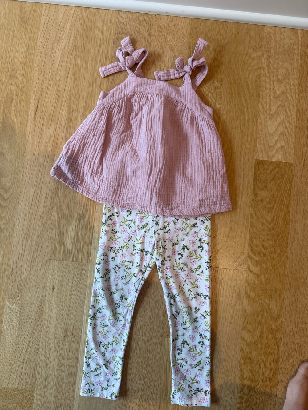 Crewcuts Pink Top with Floral Leggings